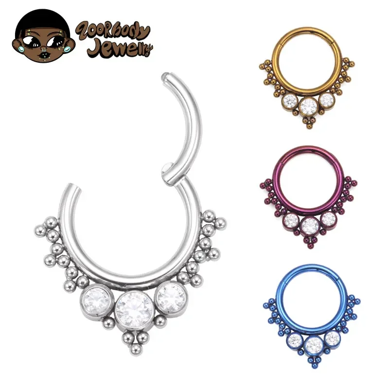 Body Piercing Quality Jewelry - ASTM F136 Titanium Clicker High Quality