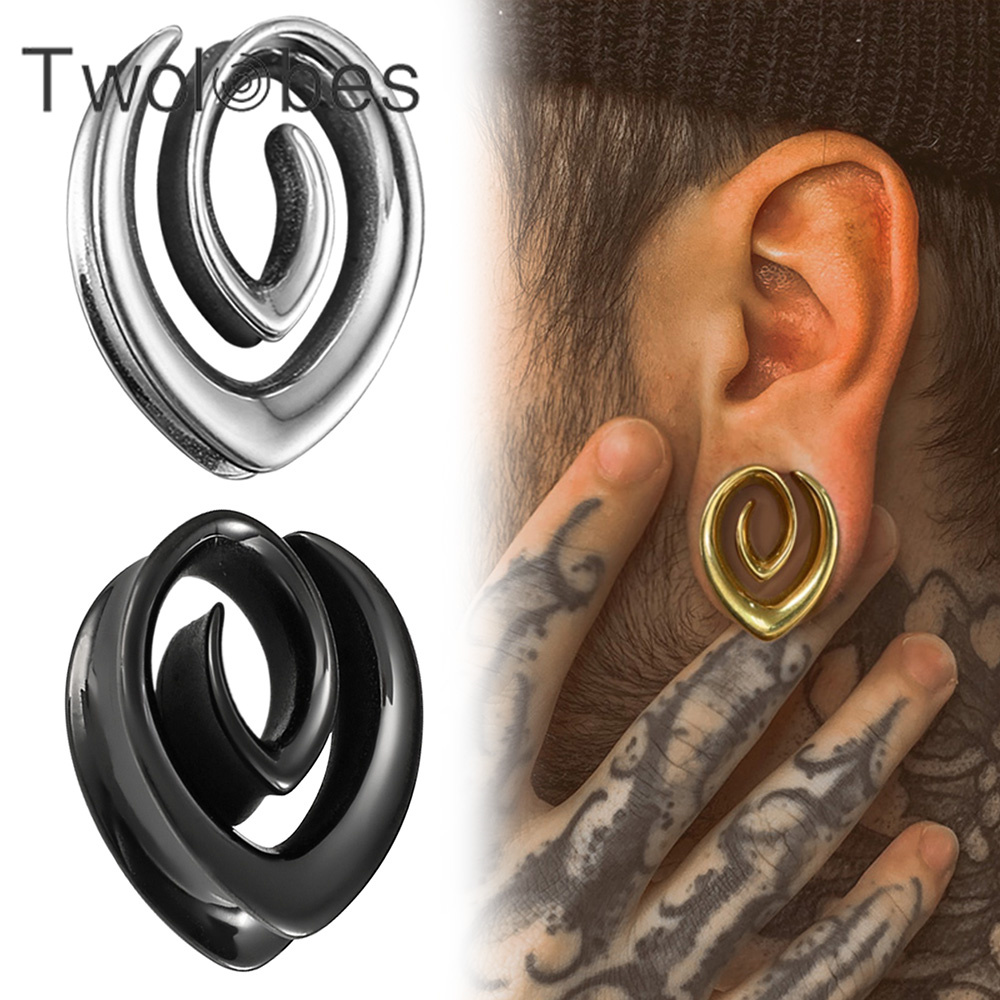 Body Jewelry Hangers - Twolobes 2PCS Spiral Simple Saddle Plugs