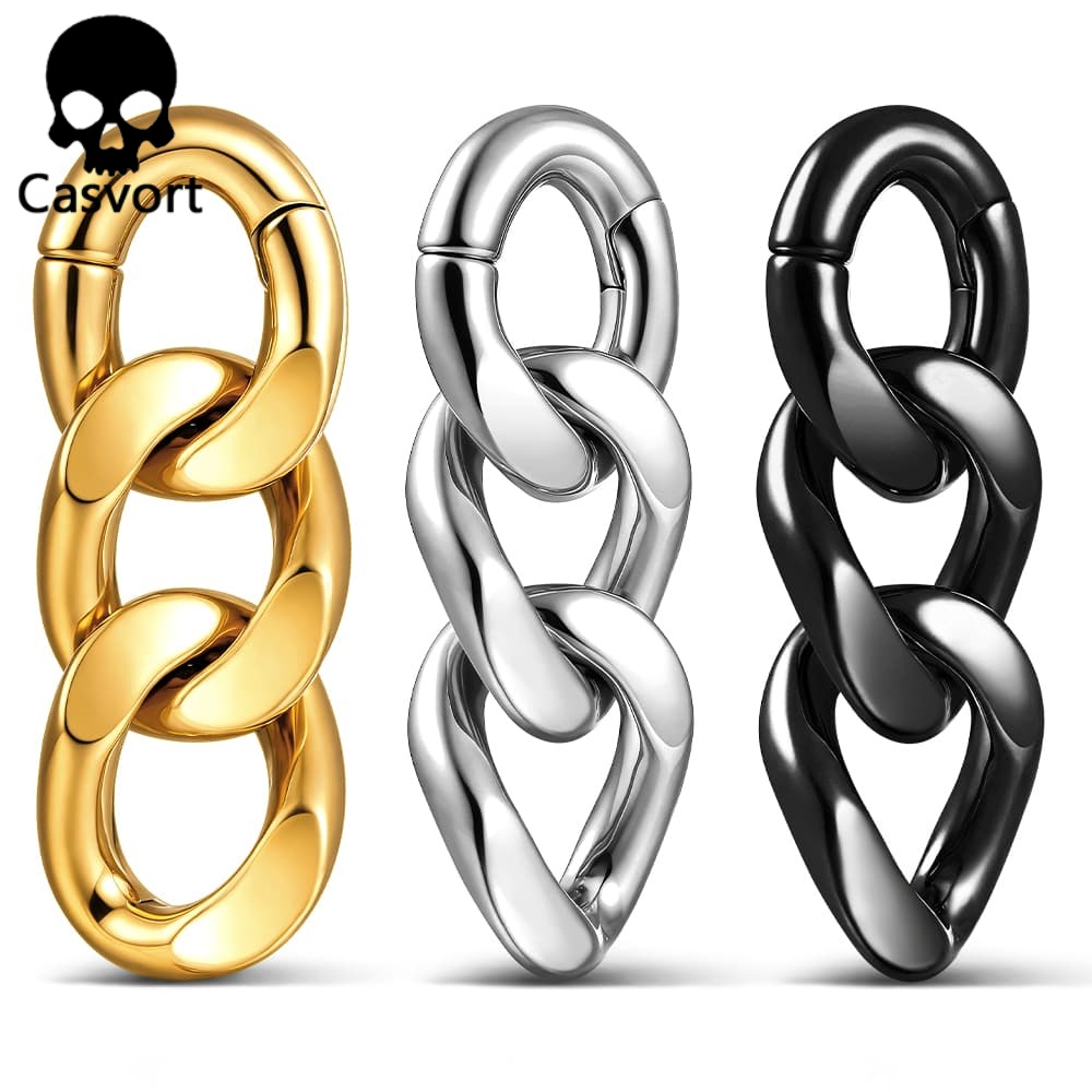 Body Jewelry Hangers - Casvort 2PCS 4mm 6G Chain Ear