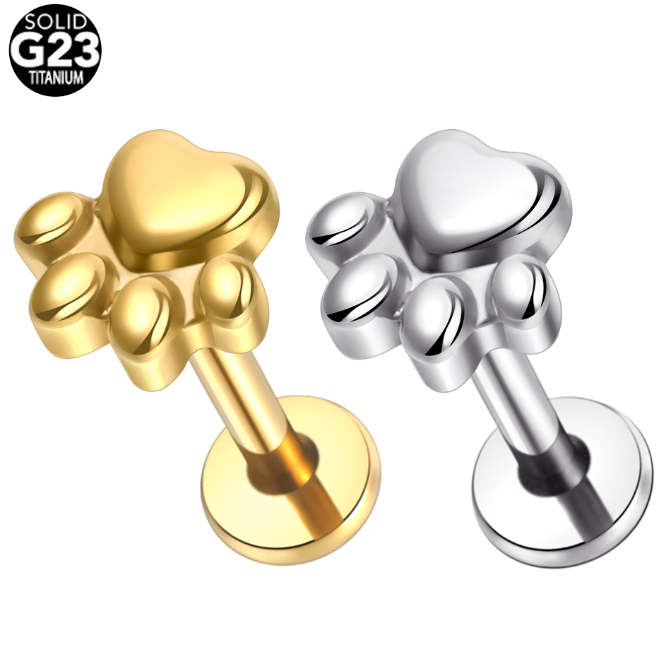 Body Jewelry Implant Grade - 1pcs Implant Grade Titanium Puppy Paw