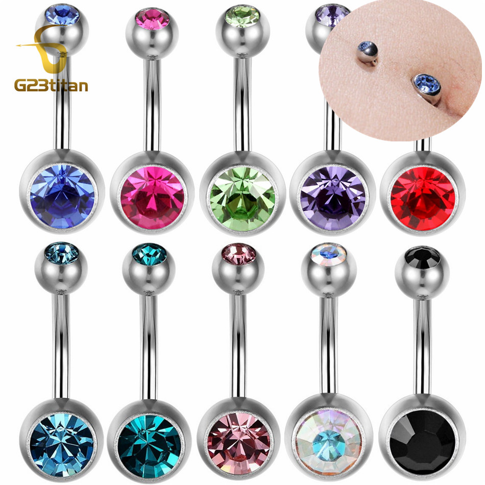 Belly Bar Titanium - G23Titian 14G 8mm 10mm 12mm Surgical