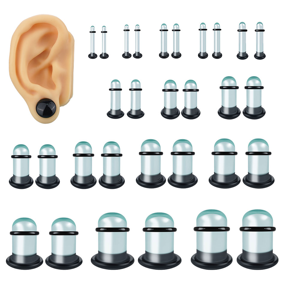 Body Jewelry Ear Plugs - 2pcs Glass Ear Gauges Stretching Kit