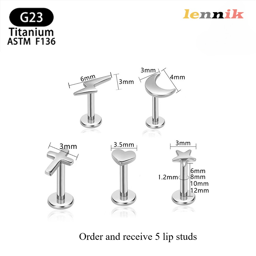 Body Jewelry And Earrings - LENNIK F136 Titanium Alloy Cross Heart