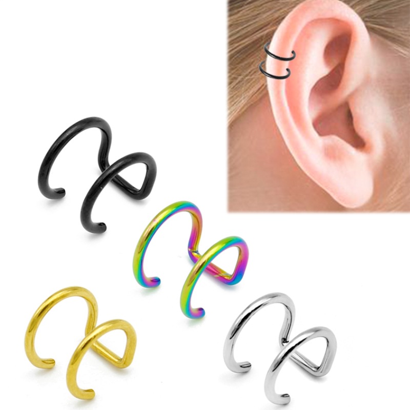 Body Jewelry And Earrings - 2Pcs 316L Stainless Steel Clip on