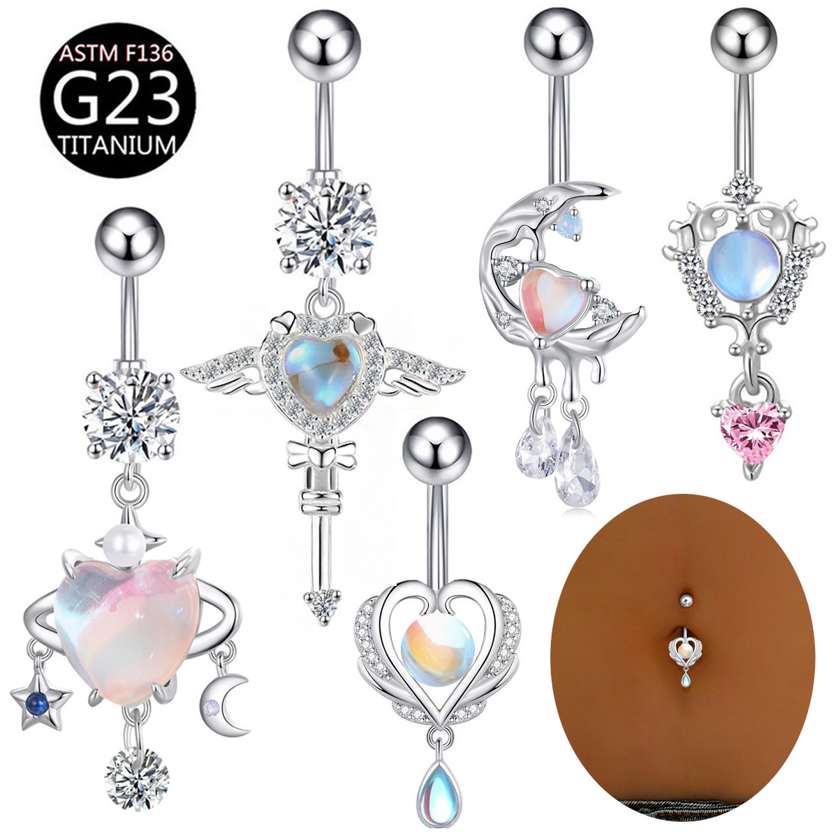 Belly Bar Titanium - G23 Titanium Pin Belly Button Rings