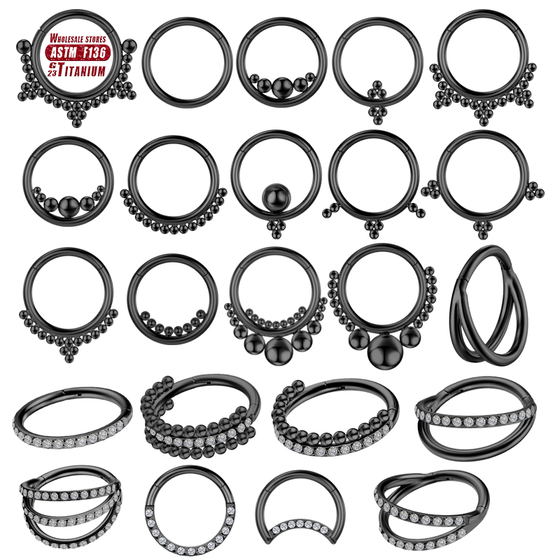 Body Jewelry Implant Grade - F136 Titanium Piercing Black Nose Ring