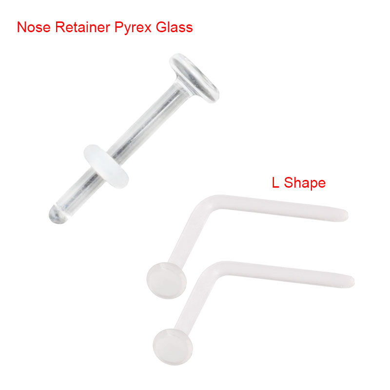 Body Jewelry Ear Plugs - 1Pc 0.8-2.4mm Nose Retainer Pyrex Glass