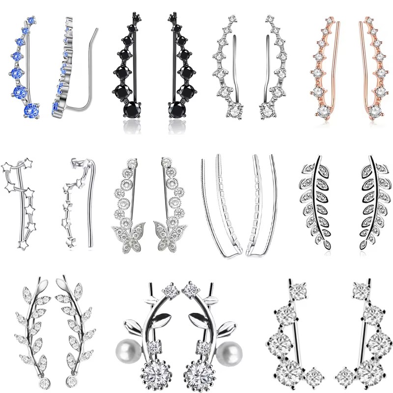 Body Piercing Quality Jewelry - 2pcs High Quality 7 Crystals Ear
