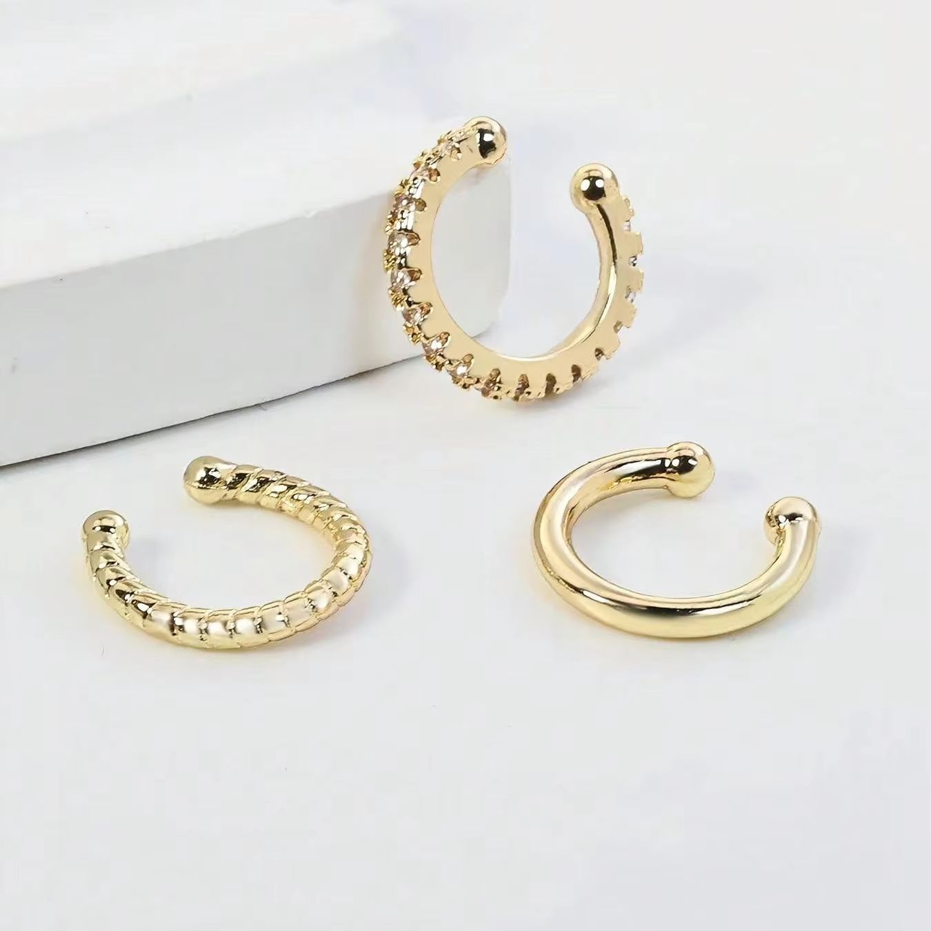 3 Pcs Ear Cuff Earrings for Wo - Body Jewelry Hypoallergenic ulasan dan harga
