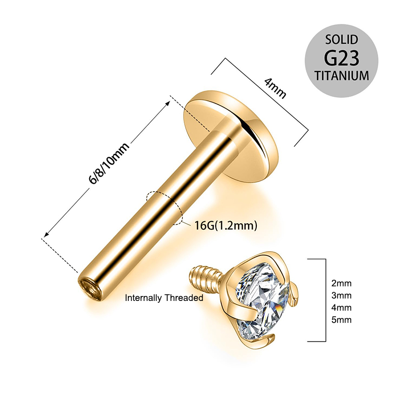16G Titanium Internally Thread - Body Jewelry And Earrings ulasan dan harga