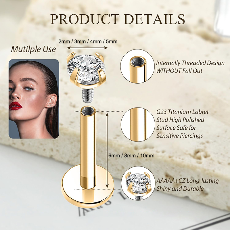 16G Titanium Internally Thread - Body Jewelry And Earrings ulasan dan harga