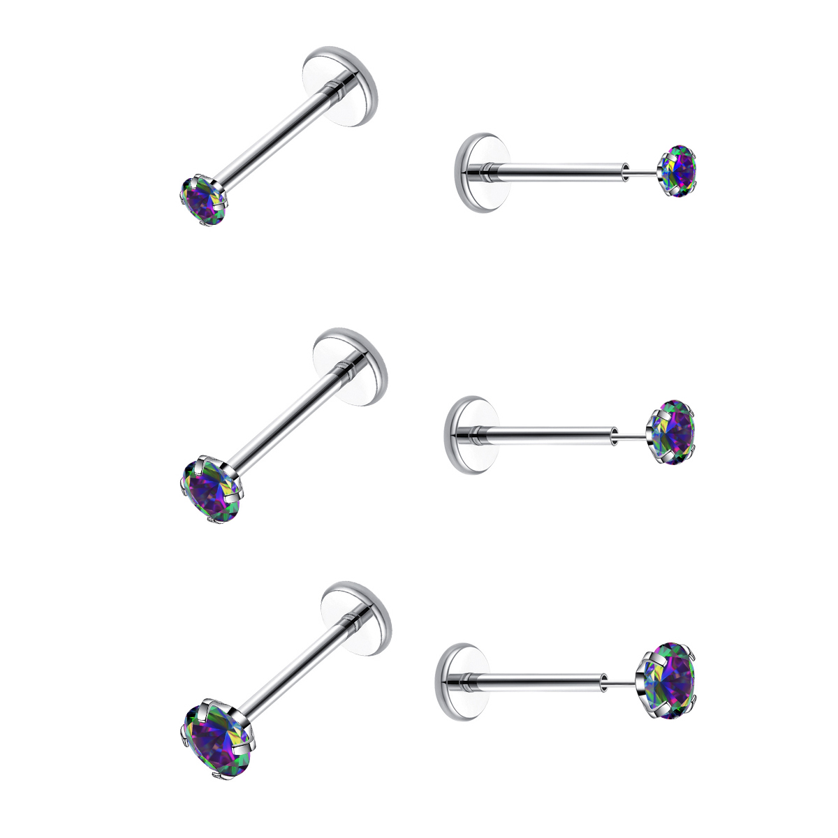20G Flat Back Threadless Earri - Body Jewelry Hypoallergenic ulasan dan harga