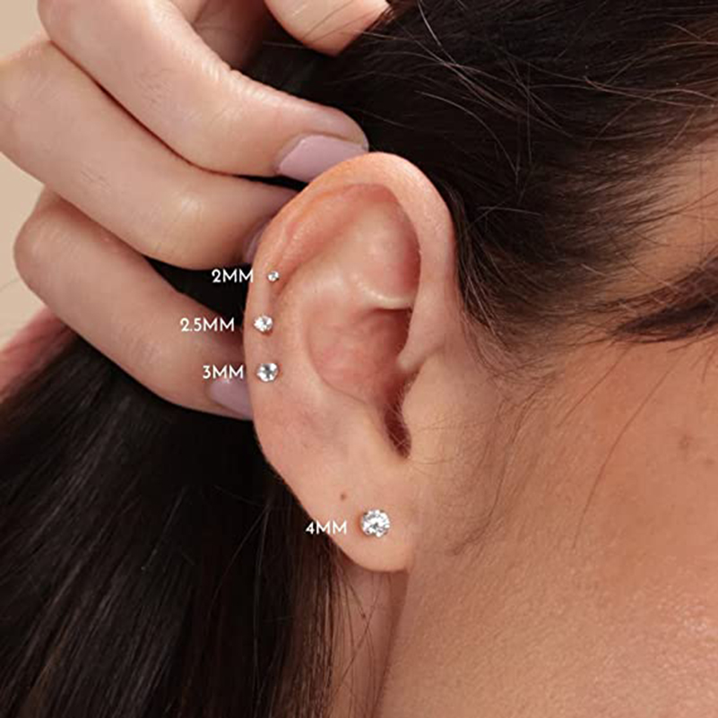 20G Flat Back Threadless Earri - Body Jewelry Hypoallergenic ulasan dan harga