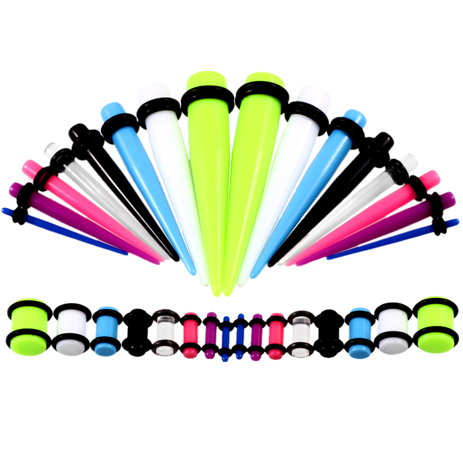 36pcs/lot Acrylic Ear Gauge Ta - Body Jewelry Ear Plugs ulasan dan harga