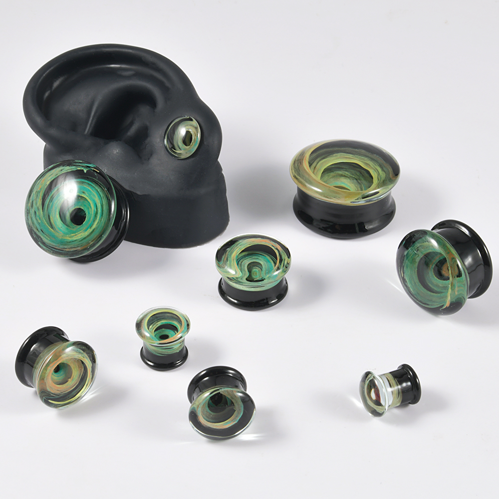 Pair Quality Glass Vortex Ear  - Body Piercing Quality Jewelry ulasan dan harga
