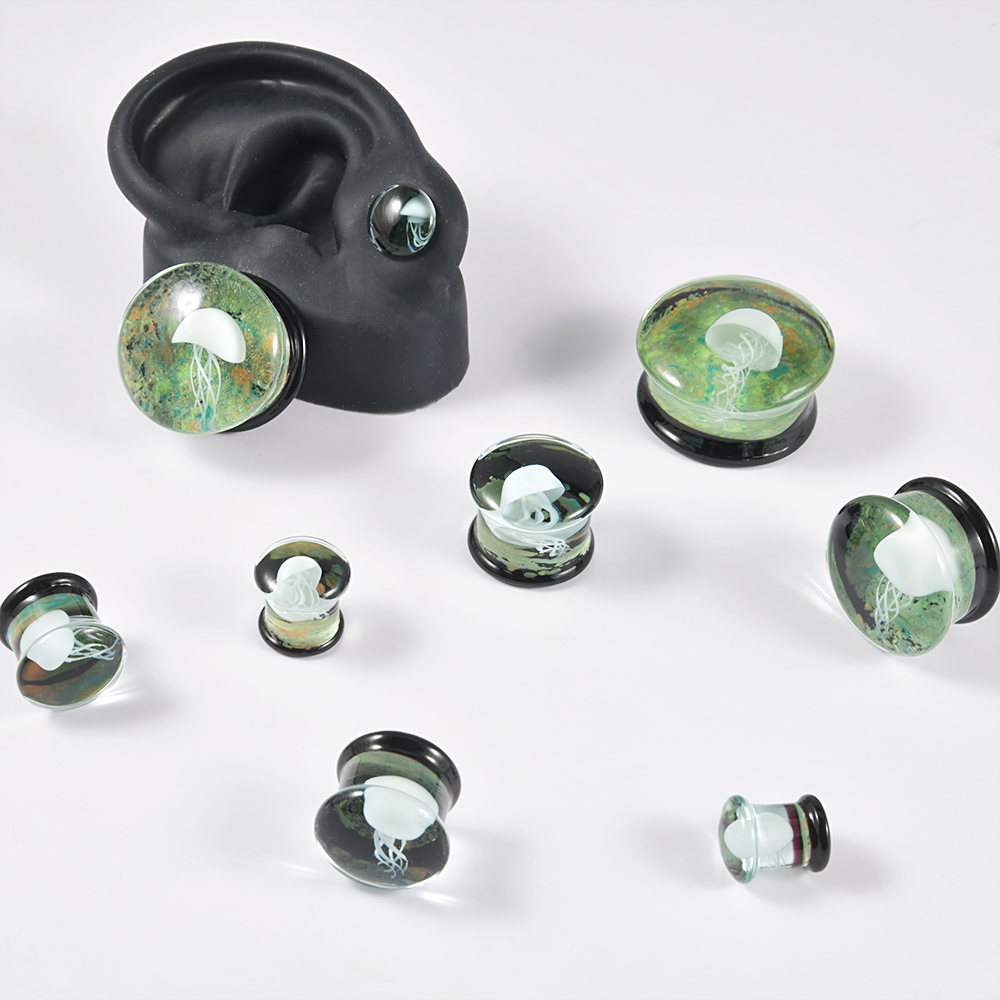 Pair Quality Glass Vortex Ear  - Body Piercing Quality Jewelry ulasan dan harga