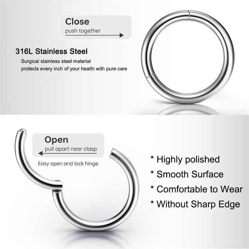 16G 316L Surgical Steel Hinged - Body Jewelry And Earrings ulasan dan harga