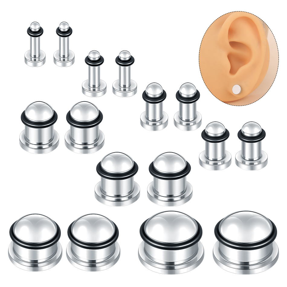 1Pair Stainless Steel Ear Tunn - Body Jewelry Ear Plugs ulasan dan harga