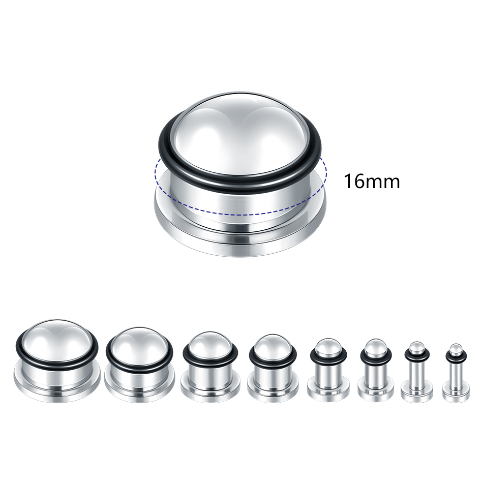 1Pair Stainless Steel Ear Tunn - Body Jewelry Ear Plugs ulasan dan harga