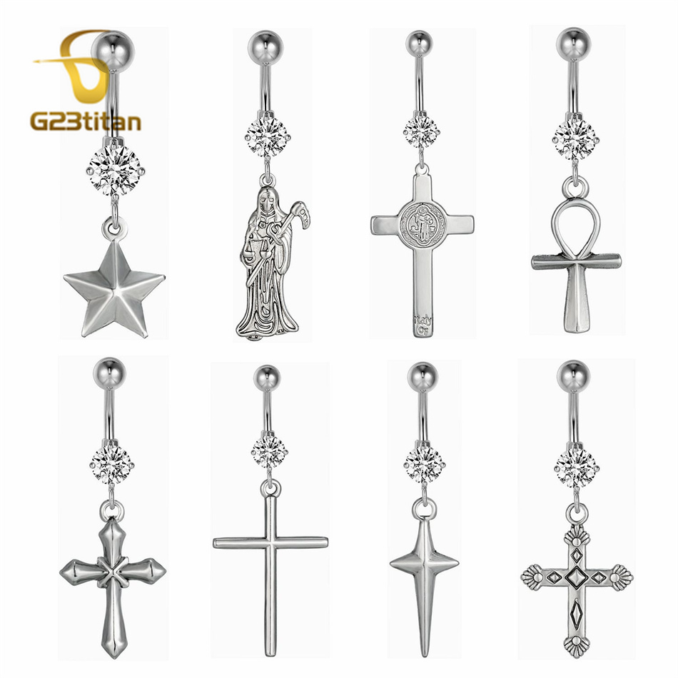 Antique Silver Cross Charms Be - Belly Bar Titanium ulasan dan harga