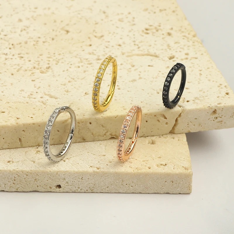 16G Clear CZ Nose Ring Hoop 31 - Body Jewelry And Earrings ulasan dan harga
