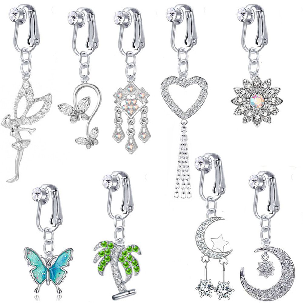 Faux Fake Belly Butterfly Fake - Body Jewelry And Earrings ulasan dan harga