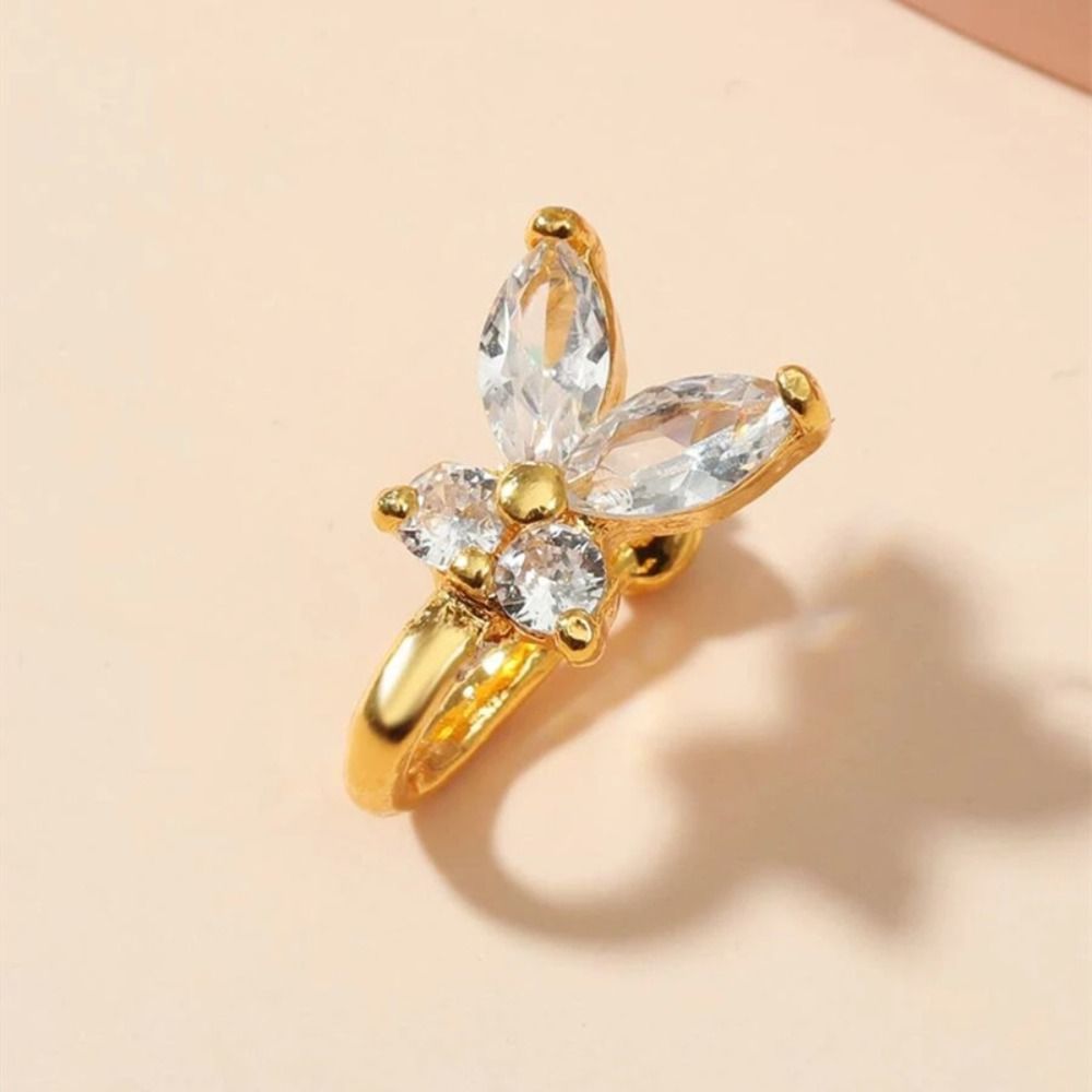Rhinestone Butterfly Nose Ring - Body Jewelry And Earrings ulasan dan harga