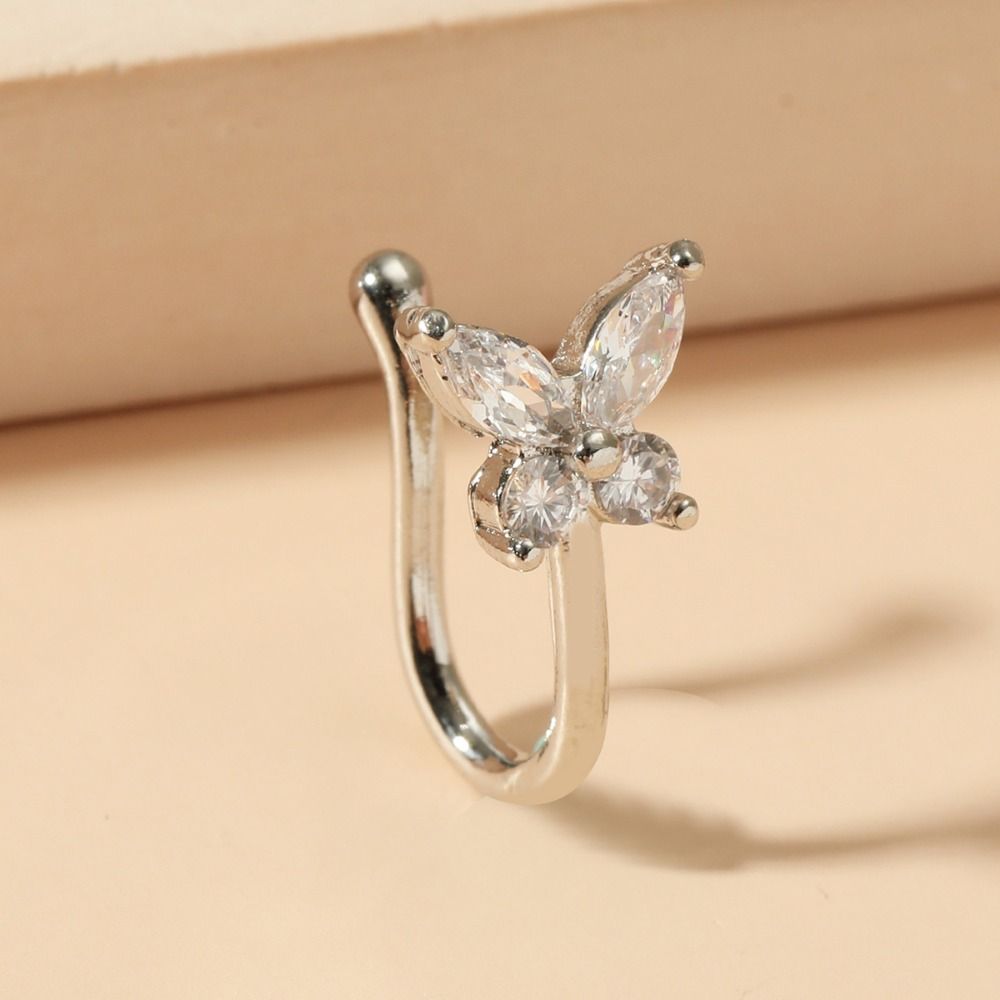 Rhinestone Butterfly Nose Ring - Body Jewelry And Earrings ulasan dan harga