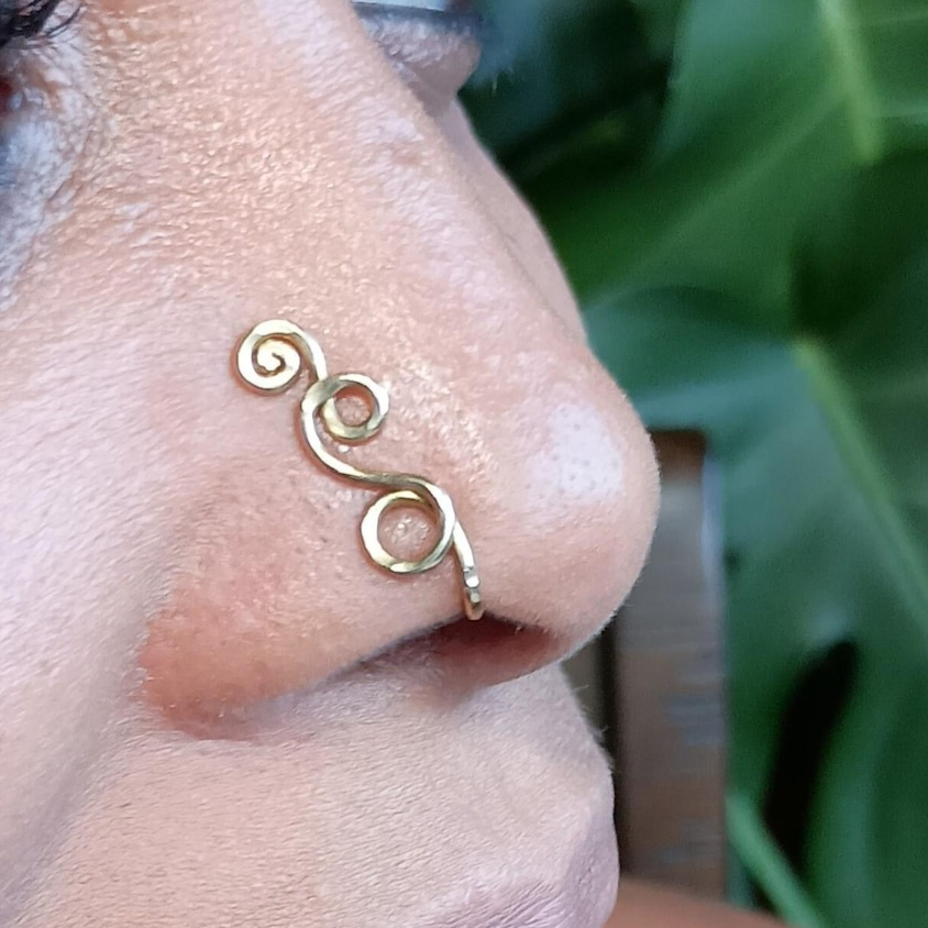 Faux Piercing Ring 14K Gold Fi - Body Jewelry Hypoallergenic ulasan dan harga