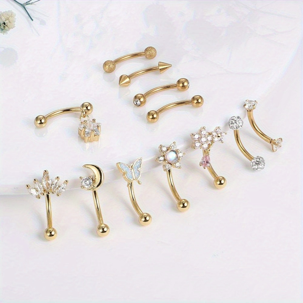 Florideco 1PC Stainless Steel  - Belly Bar Titanium ulasan dan harga