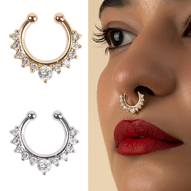 1PC U-Shape Nose Clip Fake Nos - Body Jewelry And Earrings ulasan dan harga