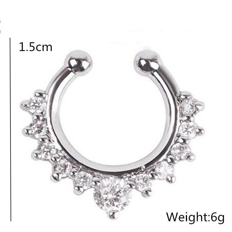 1PC U-Shape Nose Clip Fake Nos - Body Jewelry And Earrings ulasan dan harga