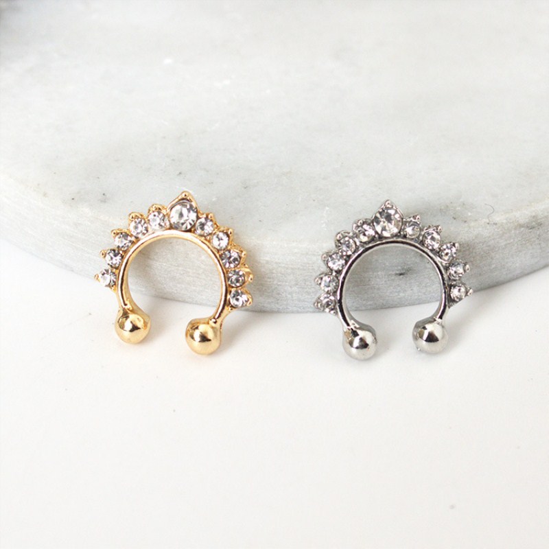1PC U-Shape Nose Clip Fake Nos - Body Jewelry And Earrings ulasan dan harga