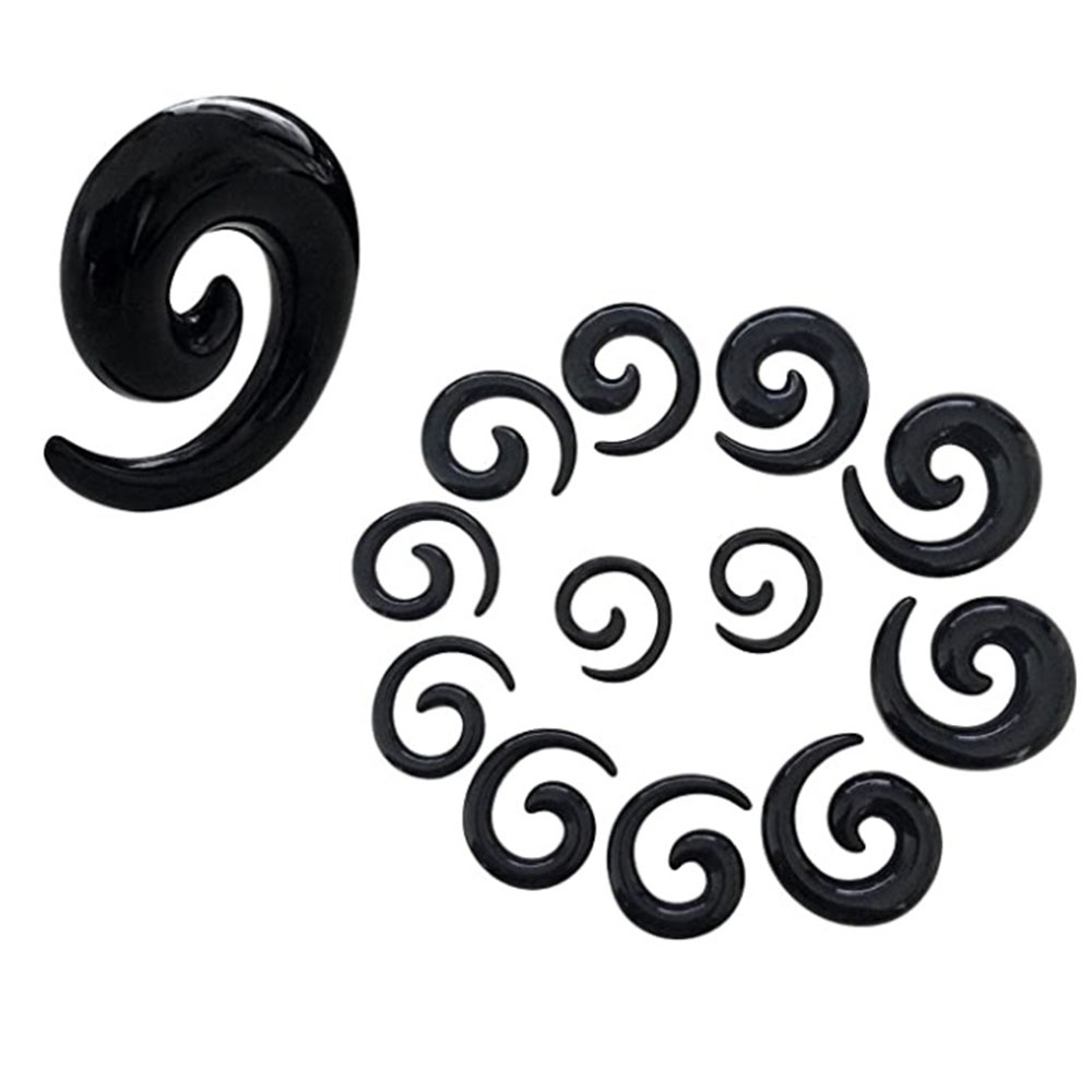 1 Set Ear Taper Kit Black Ear  - Body Jewelry Ear Plugs ulasan dan harga