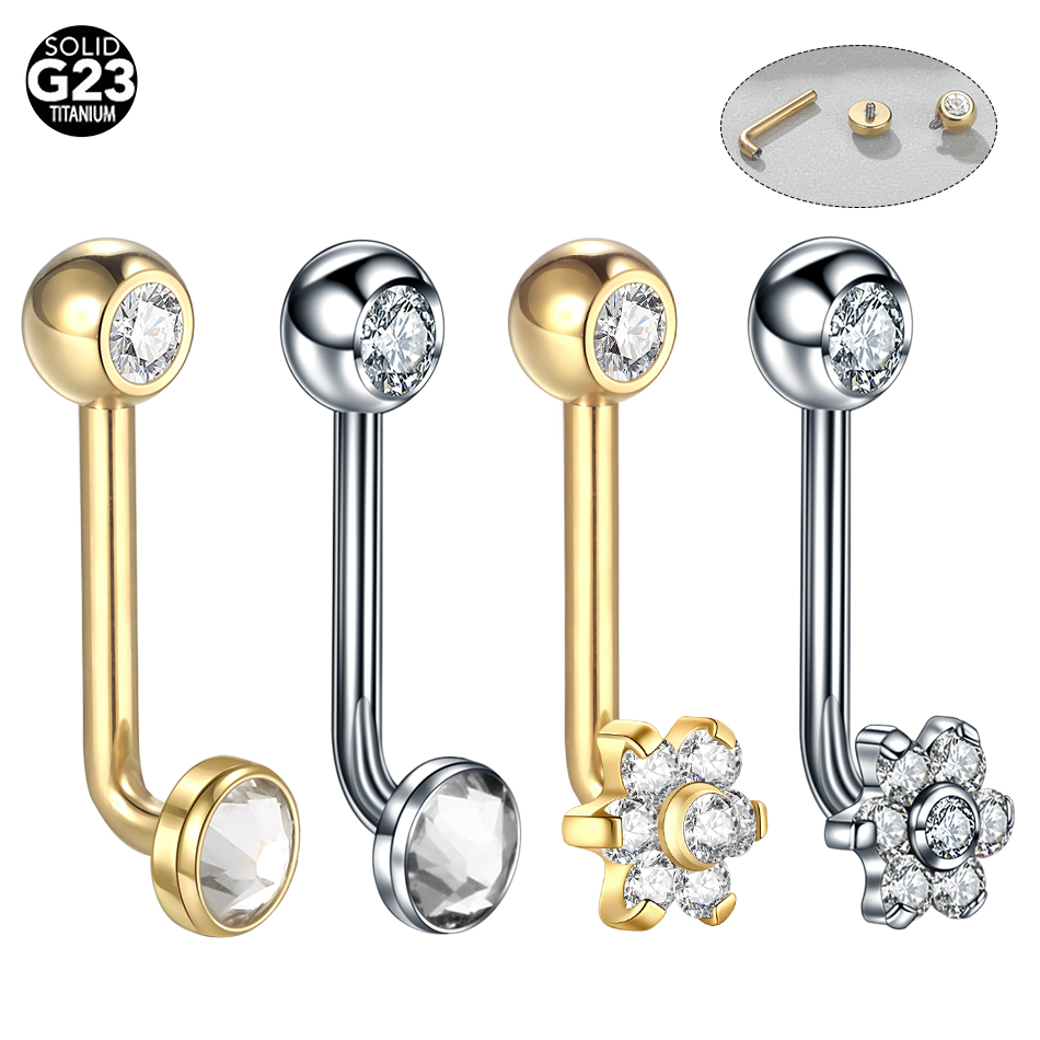 10pcs/lot Titanium Zircon Chri - Belly Bar Titanium ulasan dan harga