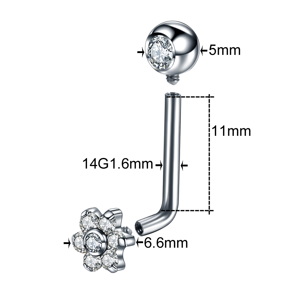 10pcs/lot Titanium Zircon Chri - Belly Bar Titanium ulasan dan harga