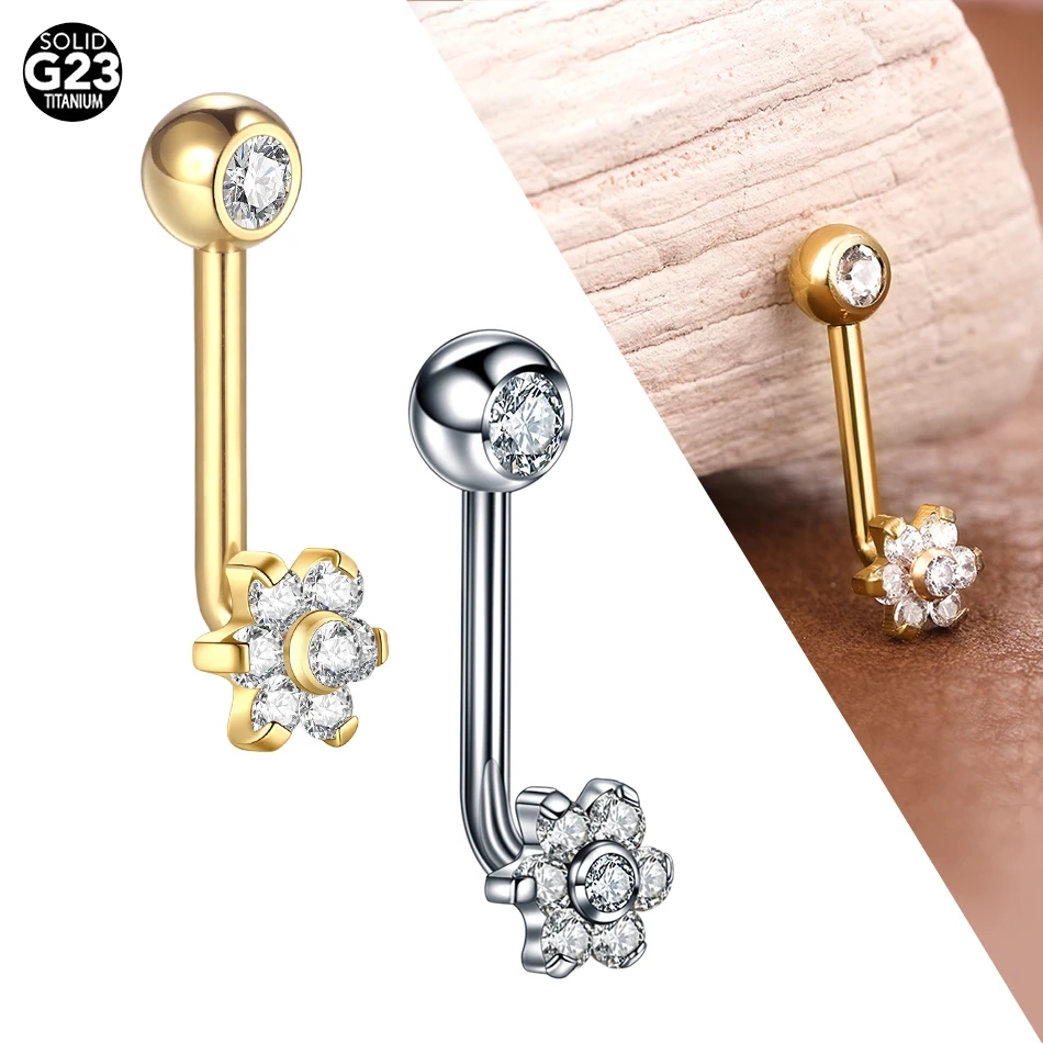 10pcs/lot Titanium Zircon Chri - Belly Bar Titanium ulasan dan harga