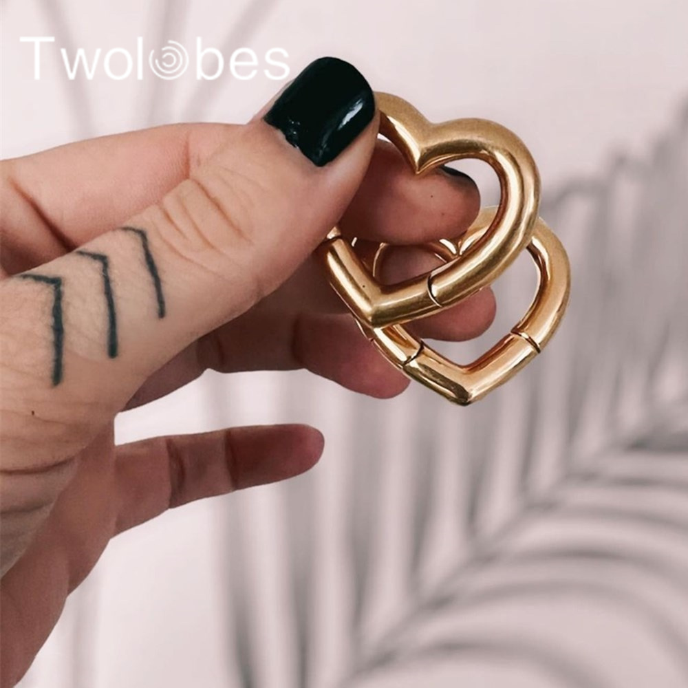 Twolobes 2PCS Heart 316 Stainl - Body Jewelry Hangers ulasan dan harga