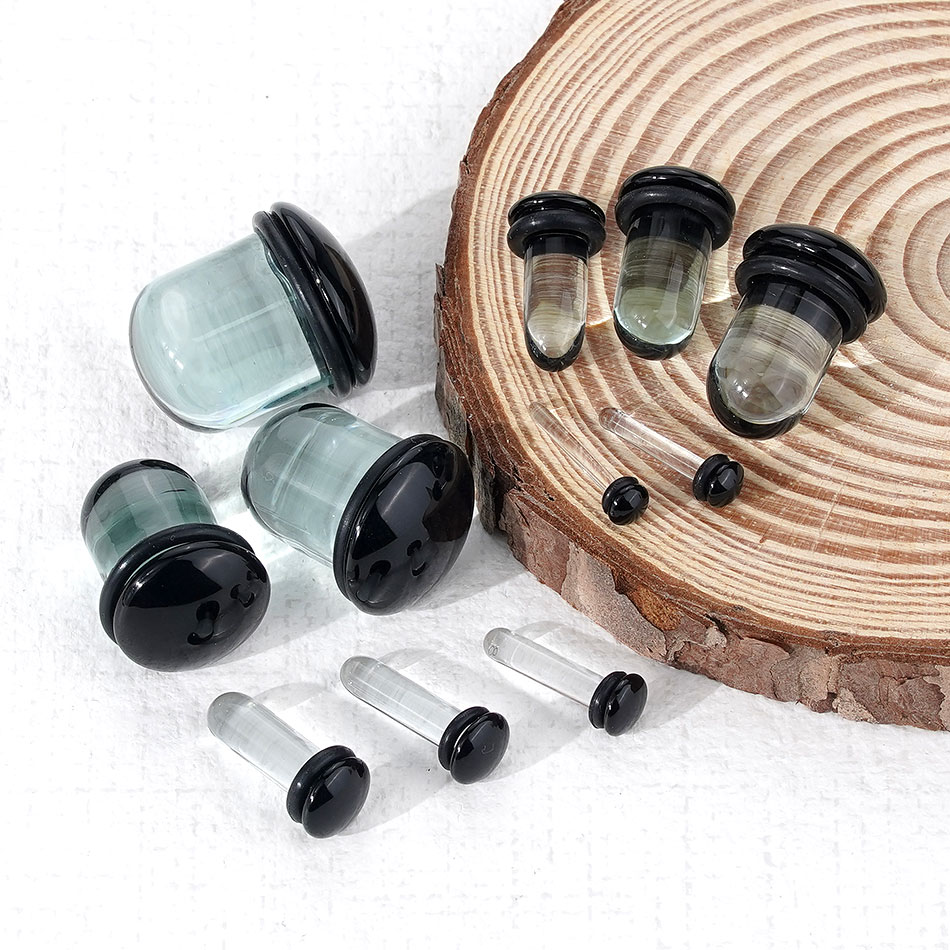 2pcs Glass Ear Gauges Stretchi - Body Jewelry Ear Plugs ulasan dan harga