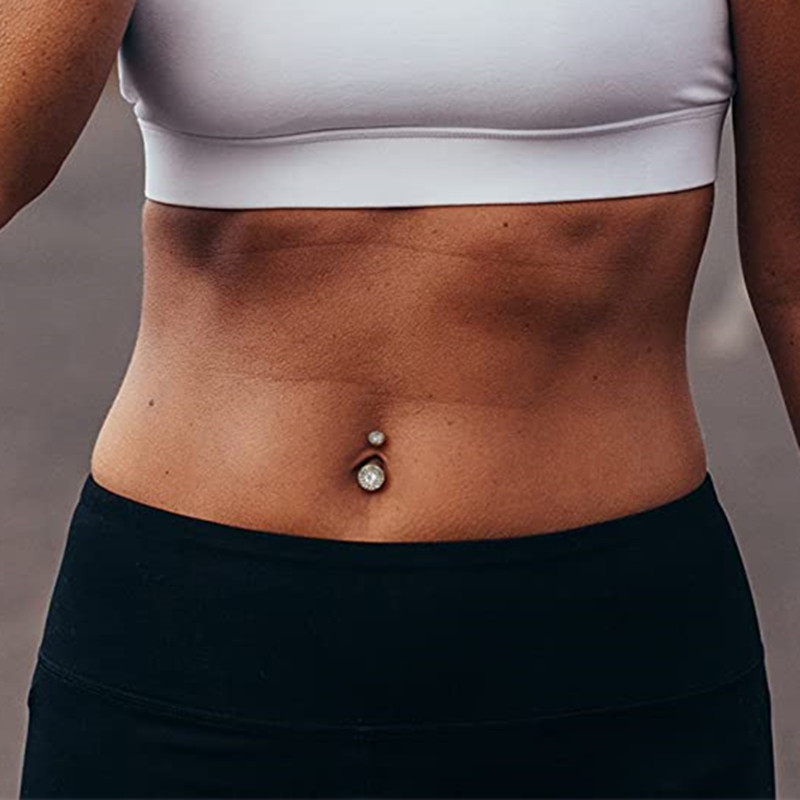 1PCS Crystal Belly Button Ring - Belly Bar Titanium ulasan dan harga