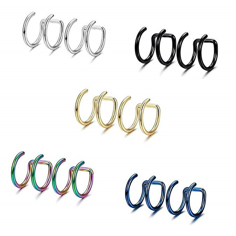 2Pcs 316L Stainless Steel Clip - Body Jewelry And Earrings ulasan dan harga
