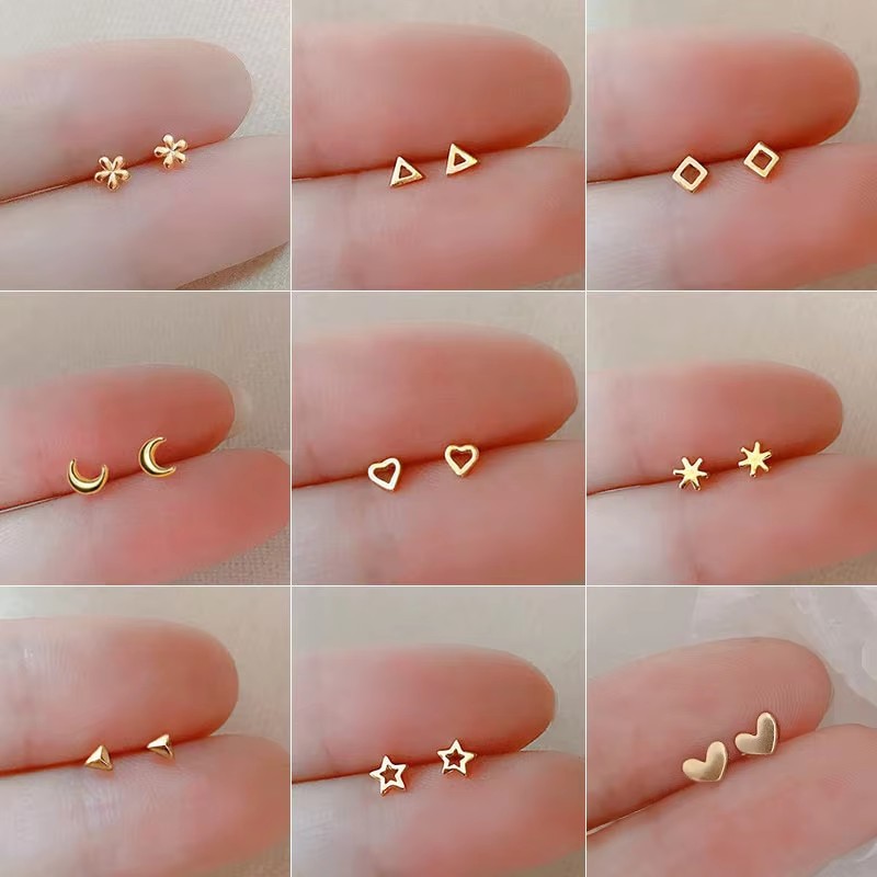 Korean Minimalism Gold Color S - Body Jewelry Hypoallergenic ulasan dan harga