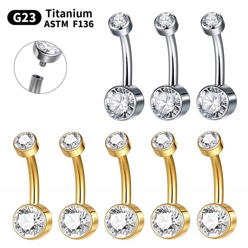 5/10Pcs Titanium Belly Button  - Belly Bar Titanium ulasan dan harga