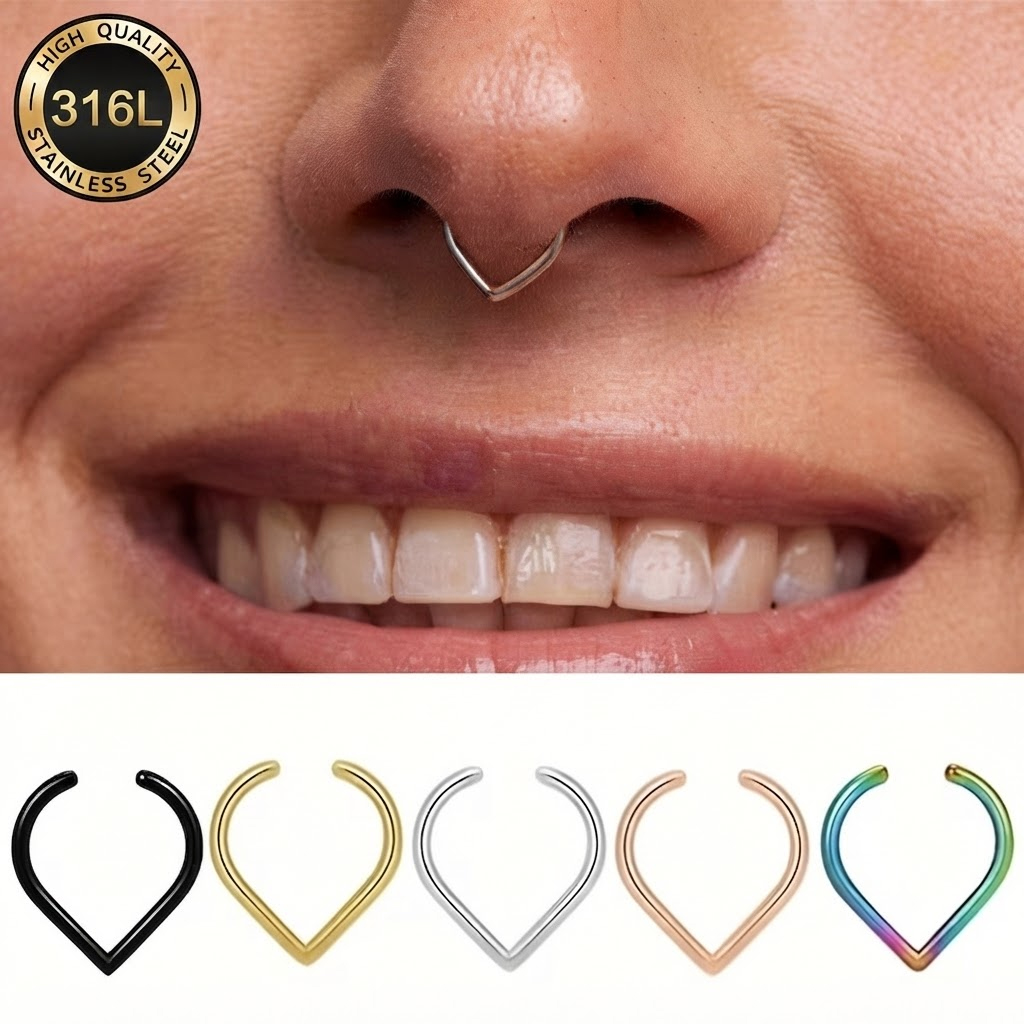 5Pcs Stainless Steel Fake Nose - Body Jewelry And Earrings ulasan dan harga