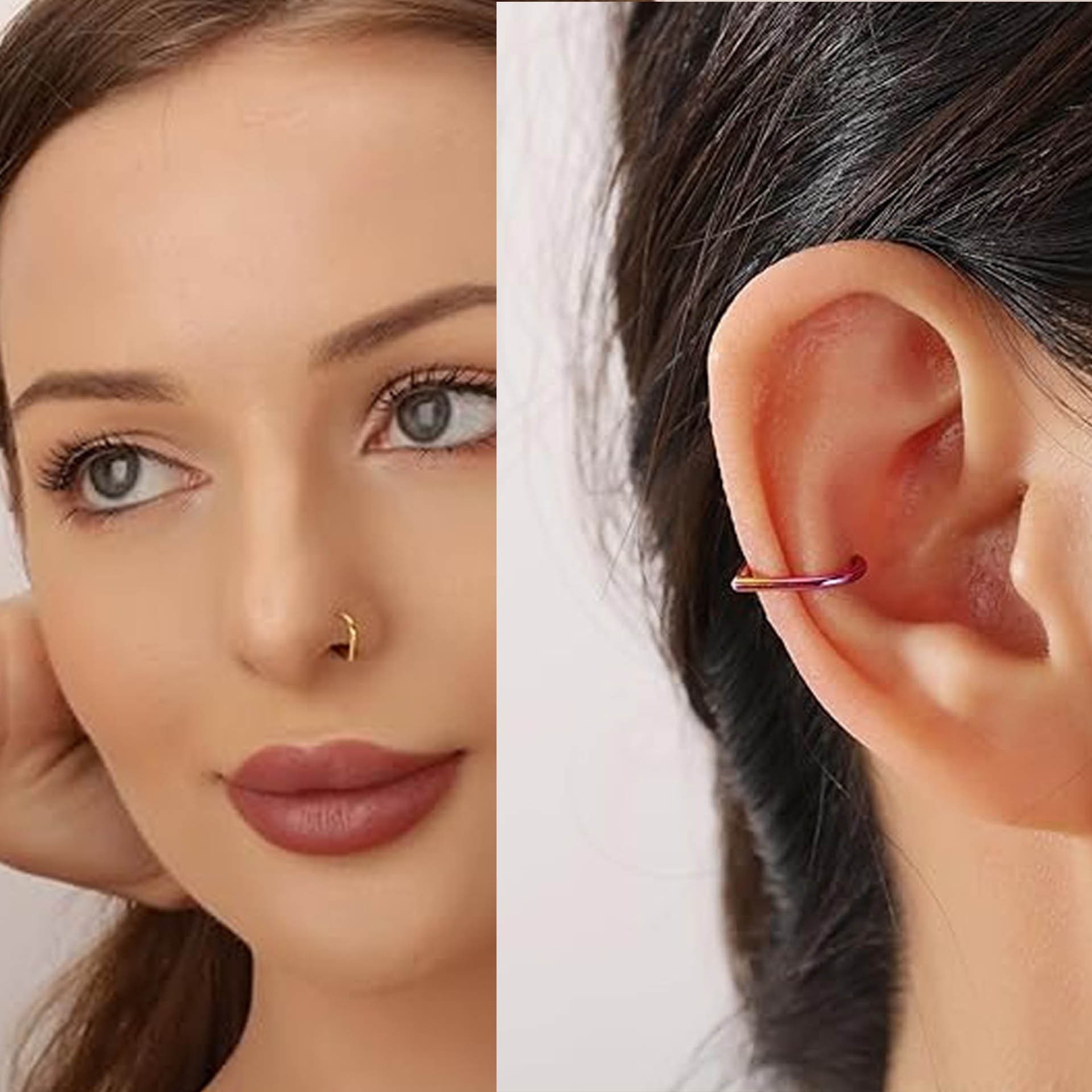 5Pcs Stainless Steel Fake Nose - Body Jewelry And Earrings ulasan dan harga