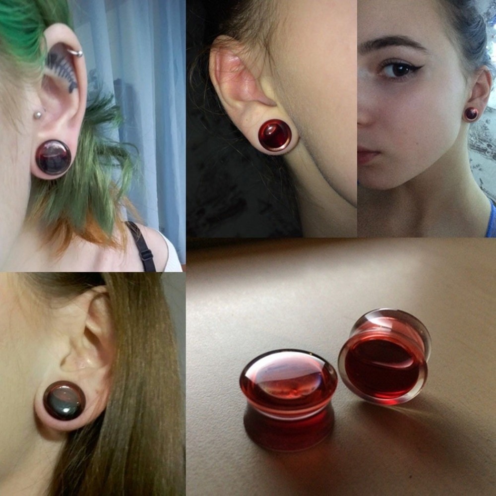 Double Saddle Ear Plug Jewelry - Body Jewelry Ear Plugs ulasan dan harga