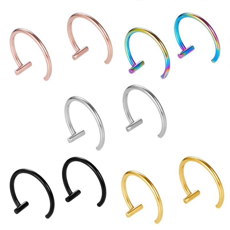 18G Surgical Steel Lip Ring Ha - Body Jewelry And Earrings ulasan dan harga