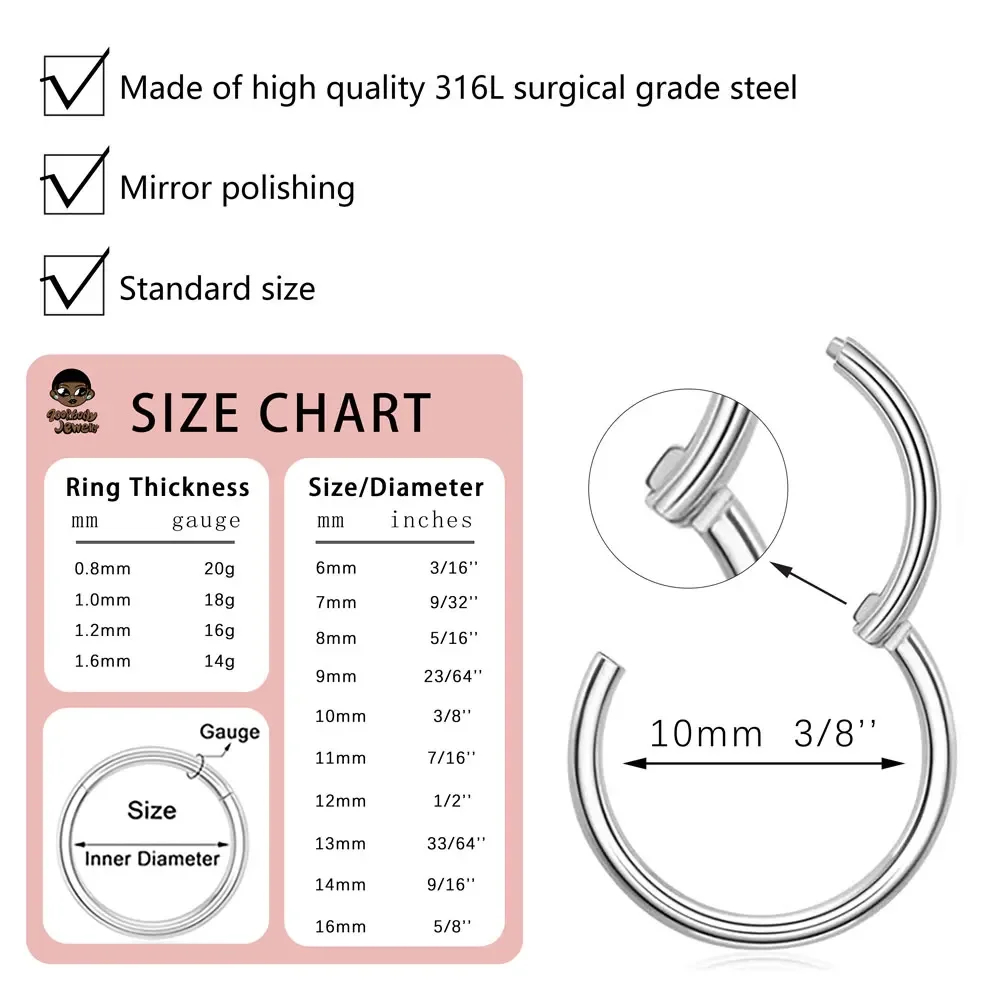10Pcs 316L Stainless Steel Nos - Body Piercing Quality Jewelry ulasan dan harga
