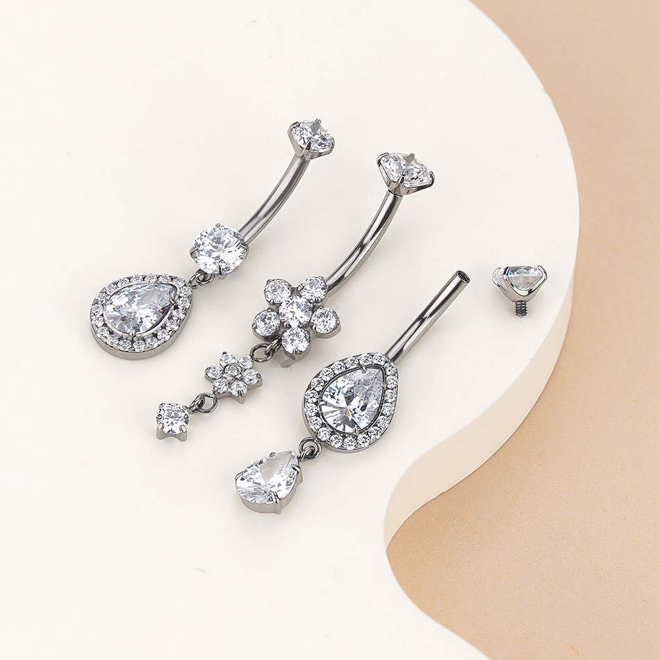1Pc G23 Titanium Dangle Belly  - Belly Bar Titanium ulasan dan harga