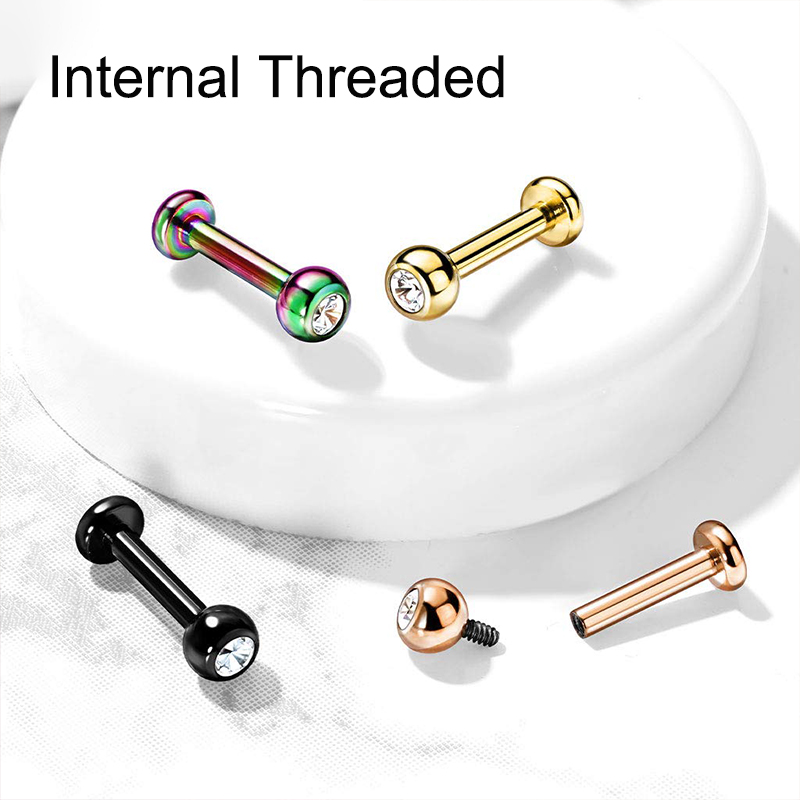 16G Surgical Steel Ball Top CZ - Body Jewelry And Earrings ulasan dan harga